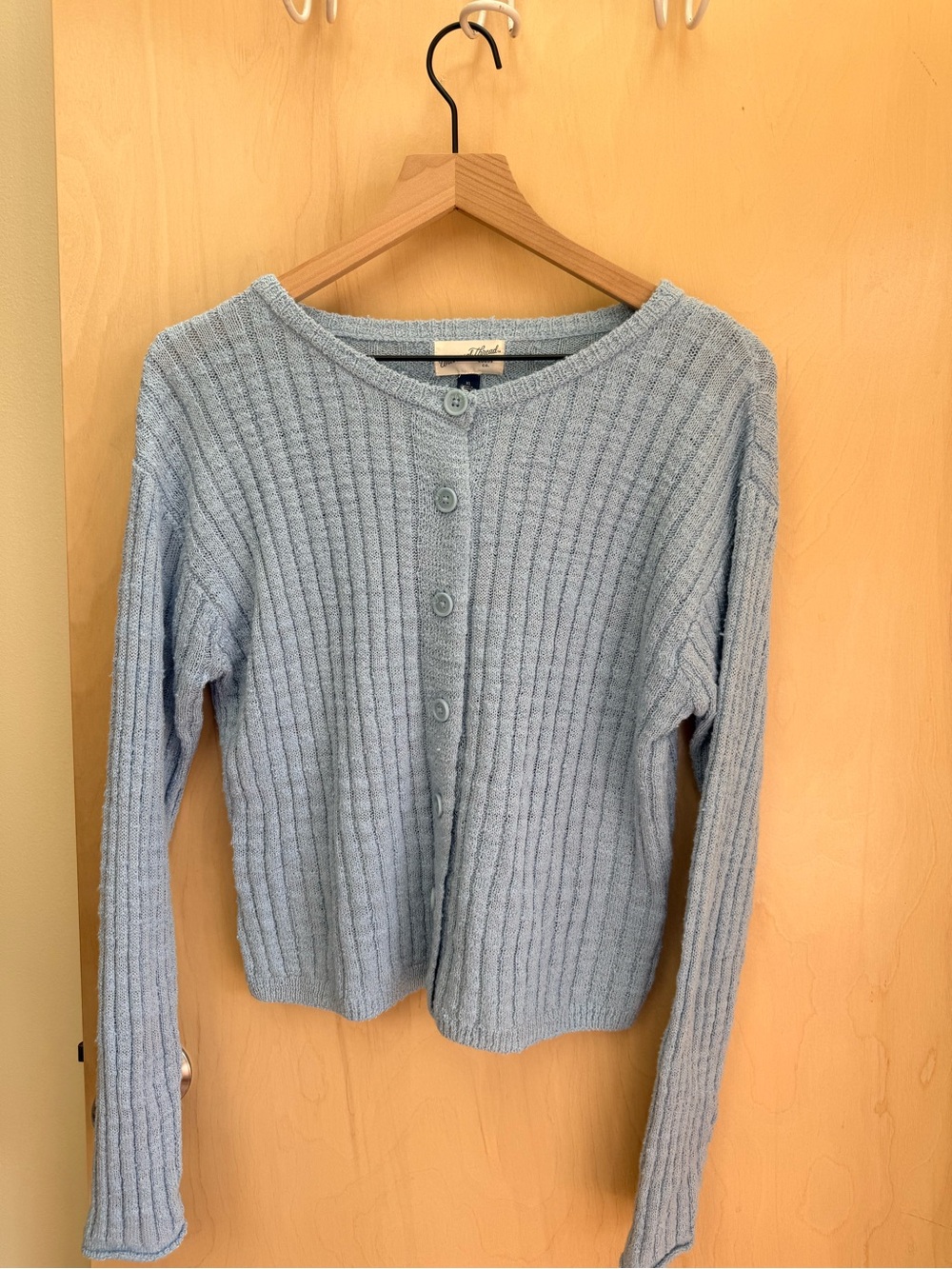 Universal Threads Light Blue Ribbed Button-Front Cardigan